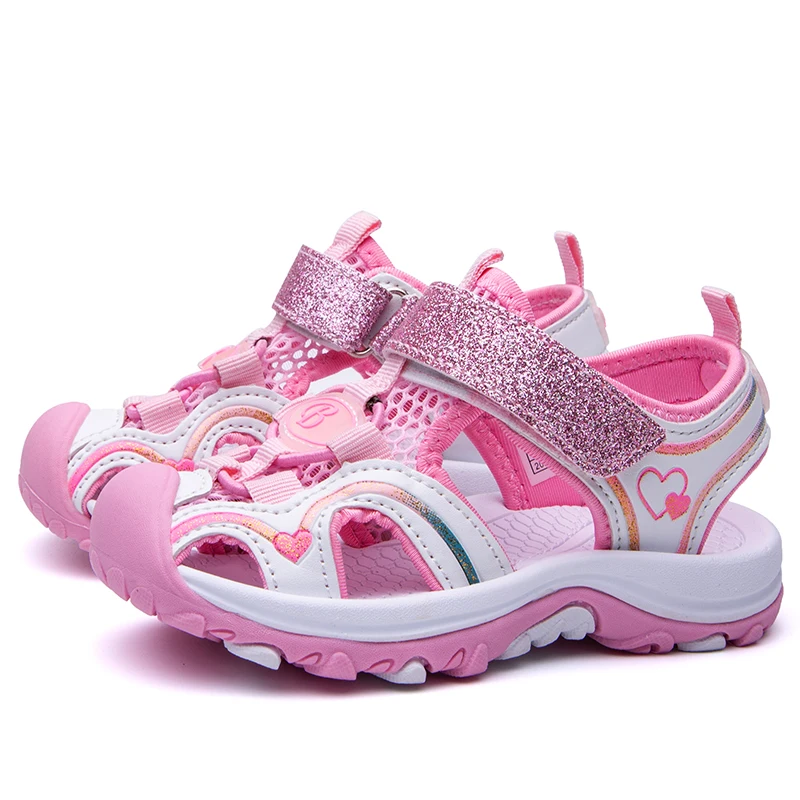 
2019 Kids Sandals Closed-Toe Outdoor Sport Sandals Summer Breathable Leather Water Sandals for Girls 