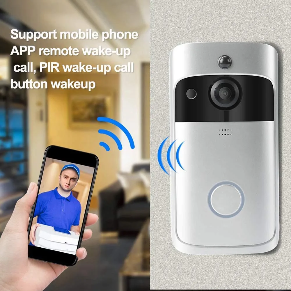 WiFi Smart Video Doorbell Smart Home Wireless Doorbell 720P HD Security ...