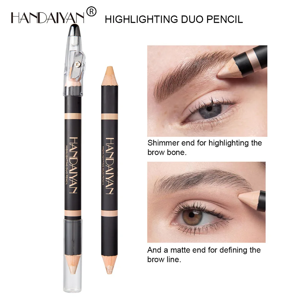 

HANDAIYAN 2 In 1 Two Headed Glitter Matte Highlighters for Face Makeup Cosmetic Long Lasting Customize Private Label