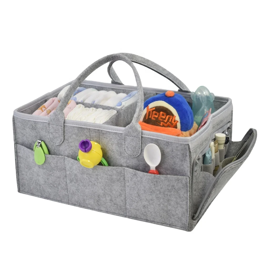 

Custom portable high quality detachable newest style premium felt Nursery Storage Bin for mommy, Customized colors