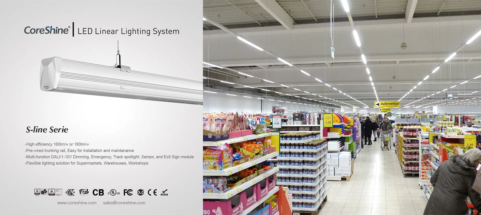 Shenzhen Coreshine Optoelectronics Co., Ltd. Led linear light, linear