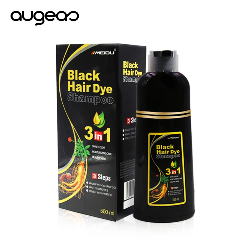 

China factory manufacturer brand hair dye product in stock meidu black hair dye shampoo