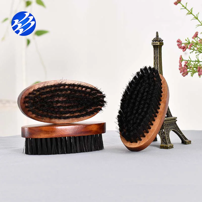 

Natural Material Brighten Shoes Oval Horsehair Brush, Brown