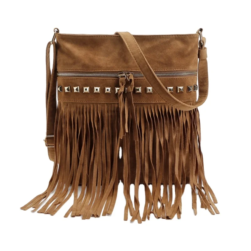 

Women's Fringe Tassel Bag dom1001675 PU Leather Hobo Cross Body Purse Shoulder Bag Handbag