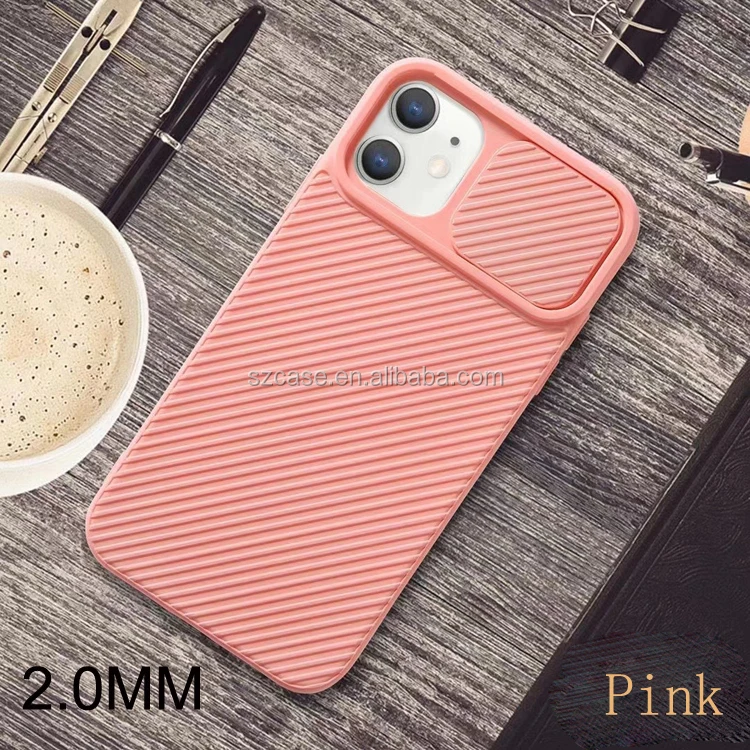 

High Quality 2.0mm Thickness Camera Slide Window Design Shockproof Soft TPU Phone Back Cover Case For Iphone 7 8 Plus 8Plus, Original tpu color
