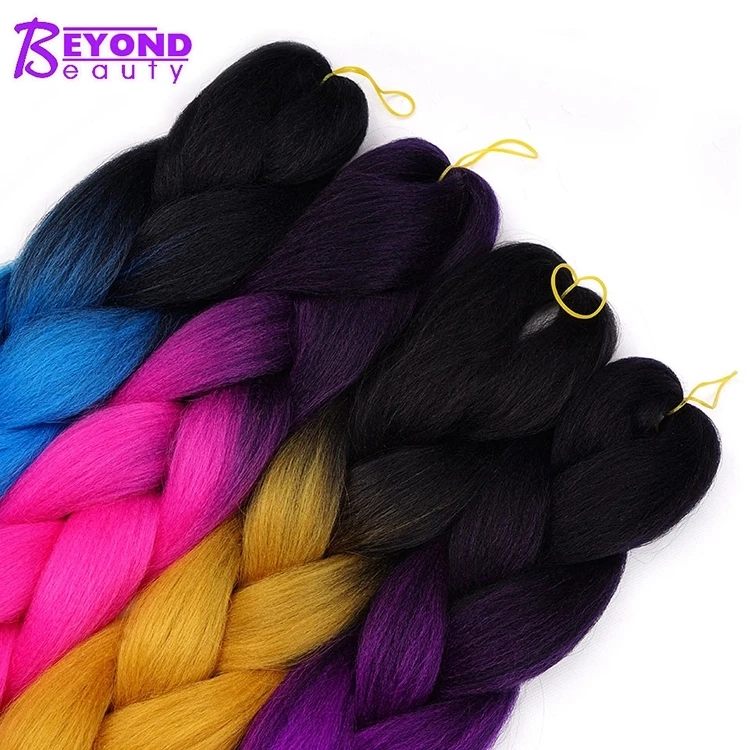 Cheap Synthetic Braiding Hair Ombre Jumbo Hair Synthetic Fiber For Box