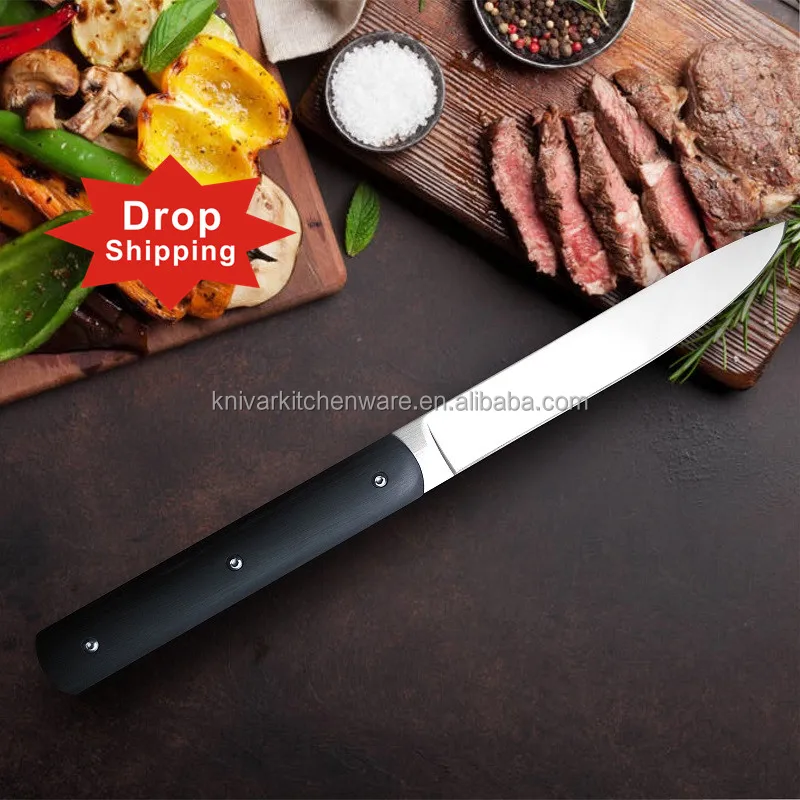 

4.5 Inch Factory Wholesale High quality SANDVIK steel forged painted wood handle most-used restaurant kitchen steak knife, Silver