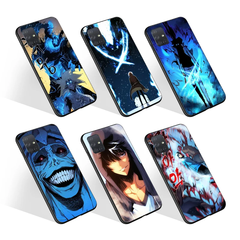 

For Samsung A51 A71 A01 S10 Black Silicon tpu soft phone case for iPhone 11 XS print Solo Leveling Sung Jin phone cover