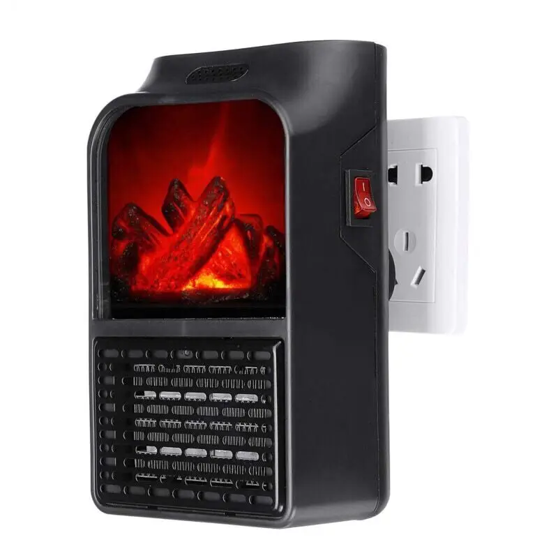 

Mini Flame Heater Fan Electric Remote Control Fireplace Timer Space For Home Office Travel room heater