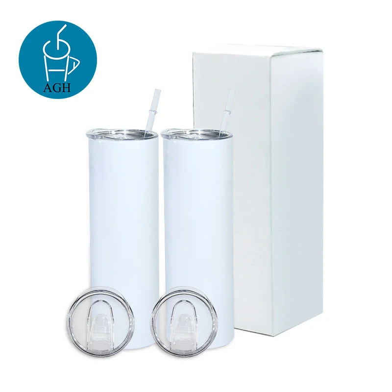 

Warehouse in USA Free Shipping 20oz Sublimation Blanks Stainless Steel Double Wall Straight Skinny Tumblers, Sublimation white