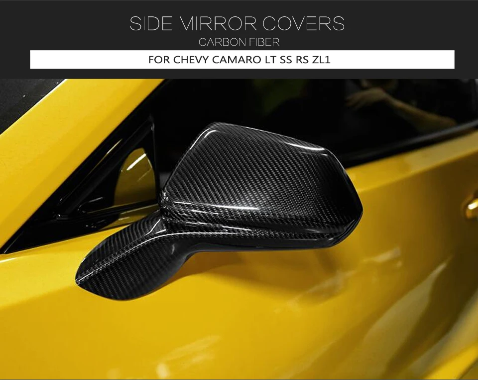 Dry Carbon Fiber Zl1 Car Side Mirror Covers For Chevrolet Camaro Rs Lt