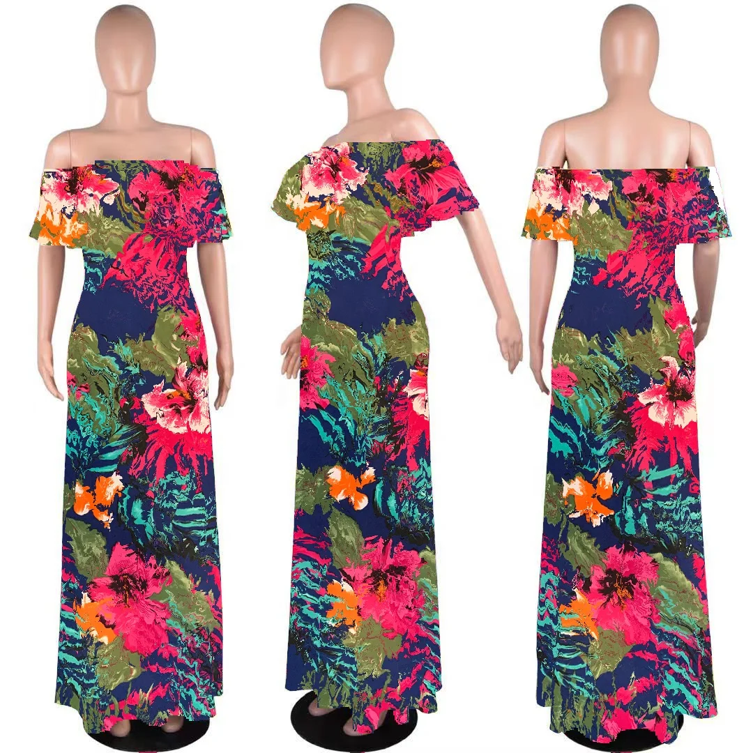 

Billions Fashion Custom Design OEM Print Caroons Woman Clothing Long Dress Woman Dresses