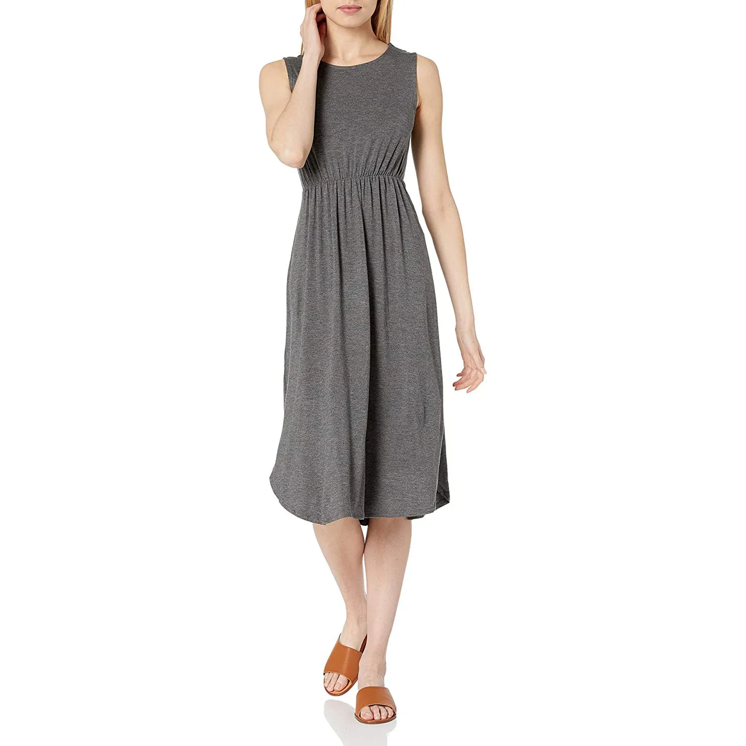 

Women's Jersey Standard-Fit Sleeveless Gathered Dress