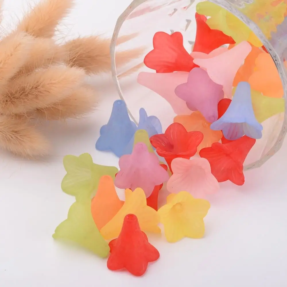 

PandaHall Cheap Mixed Color Flower Loose Frosted Acrylic Beads