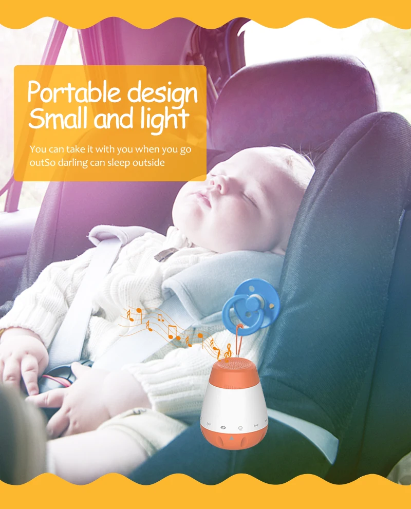 Baby Sound Machine For Sleep Portable Sleep Soother Gentle 6 Sounds