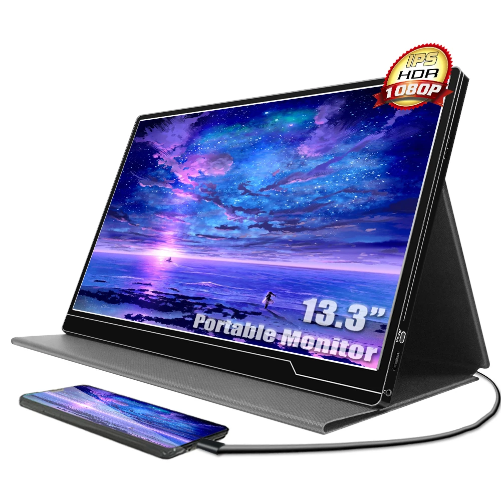 

13 inch portable capacitive touchscreen high end 4k uhd portable gaming monitor UHD with build in battery usb type c