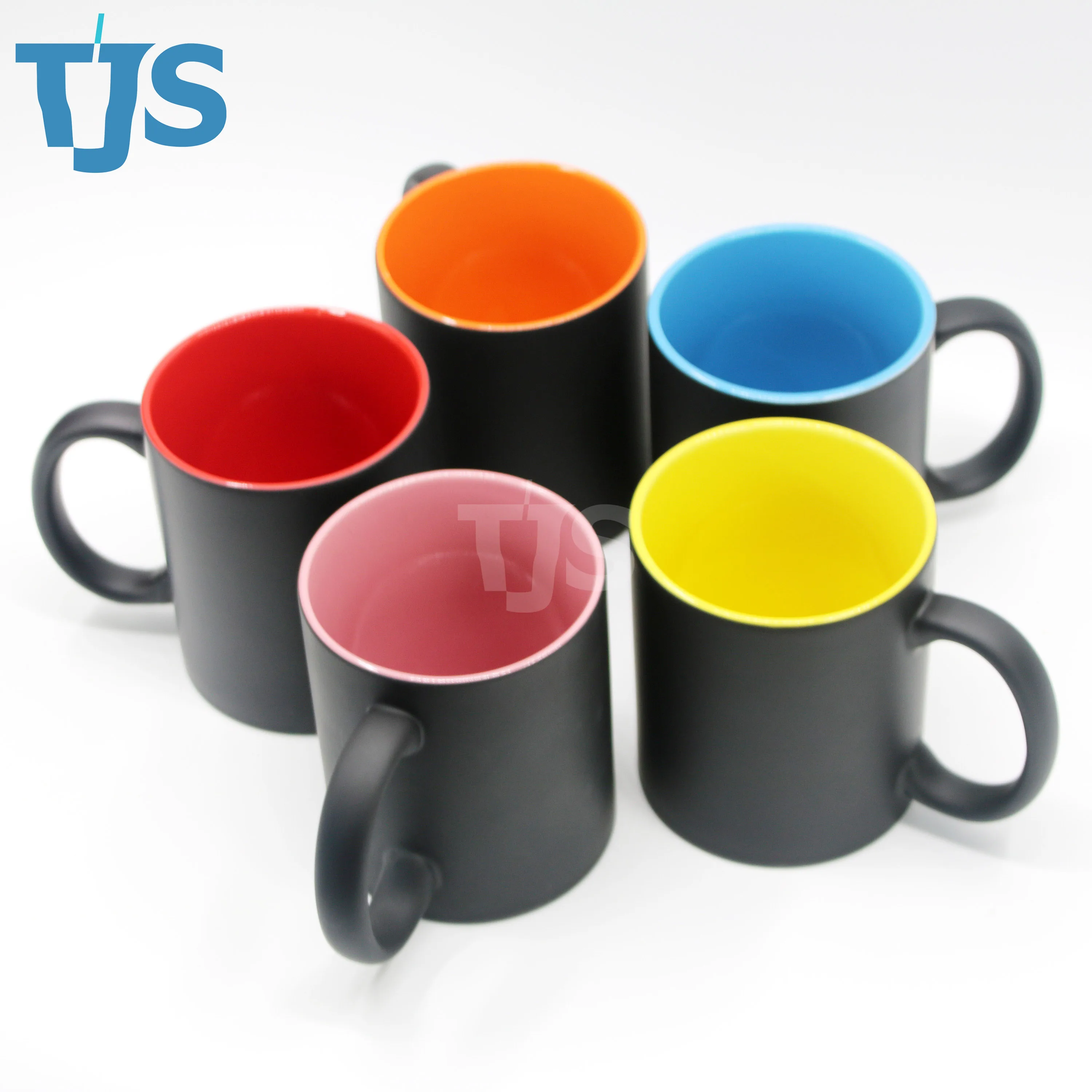 

wholesale cheap 11oz magical ceramic coffee mug color changing blanks mugs for sublimation, Red black orange yellow blue