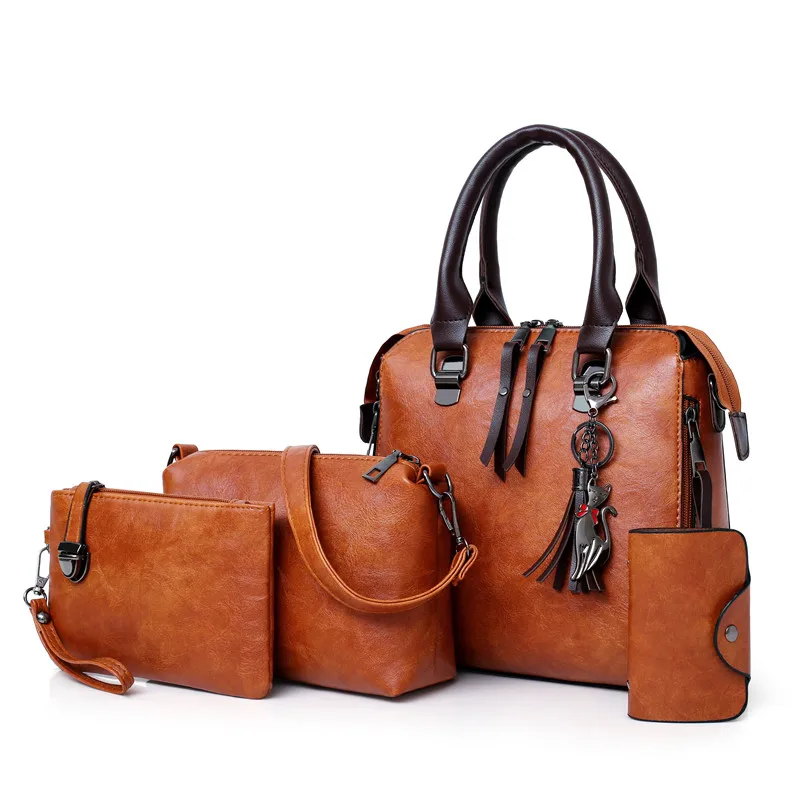 

Composite Bag for Women Luxury Handbag Set 4pcs/Set Women Leather Purse and Handbags Designer Top-Handle Bag Female Shoulder Bag