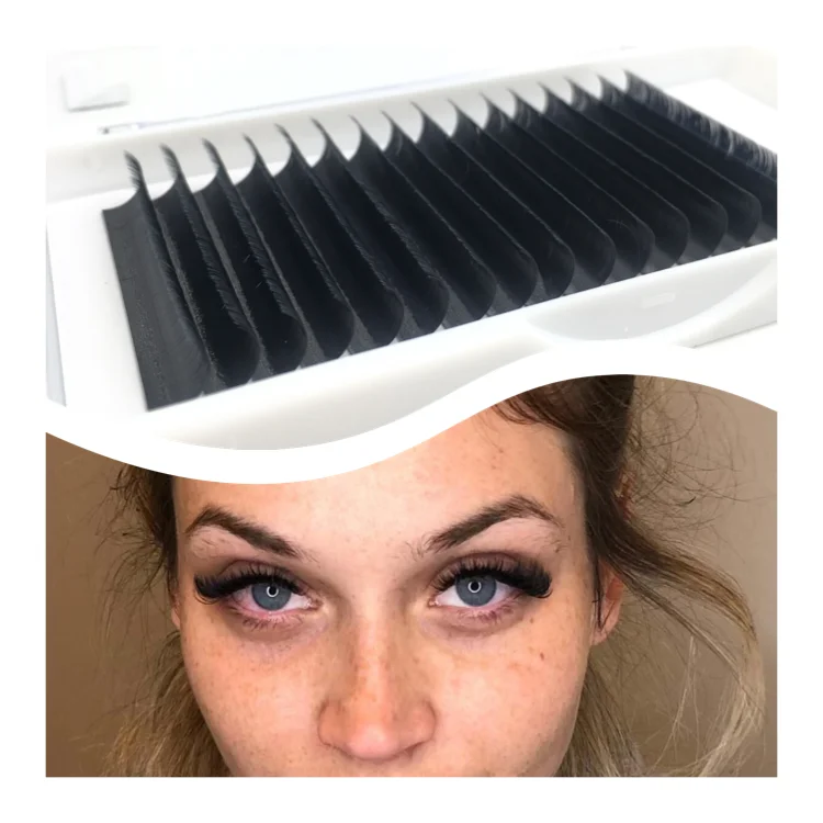 Russian Volume Eyelashes Own Brand Luxury Silk  Individual  Tray Lash Eyelash Extensions