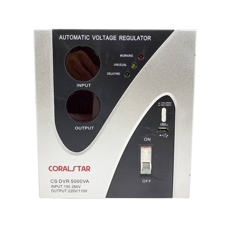 Coralstar Relay Type Stabilizer 5000w Single Phase Input Voltage