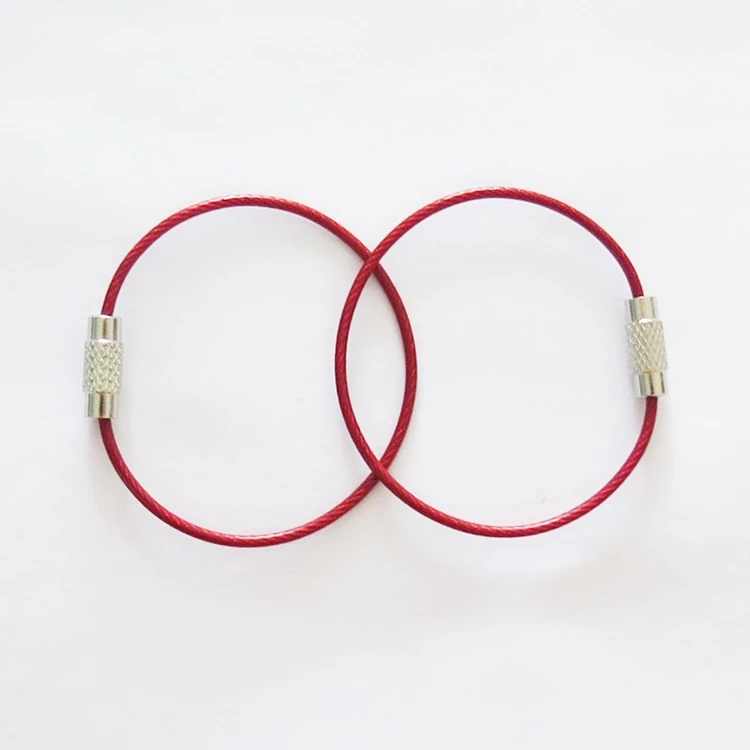 
YIWANG Multipurpose Red 150MM Cable Key Ring Wire Rope 