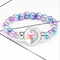

New accessories children's birthday gift cartoon unicorn string jewelry stone bracelet