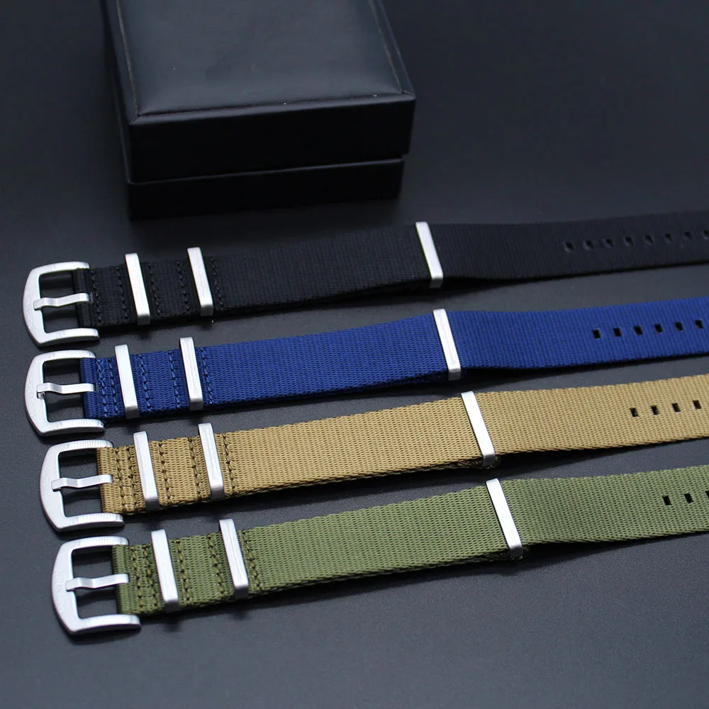 

Promotional One Piece Seatbelt Wrist Watchstrap 18mm Nylon Fabric Nato Strap