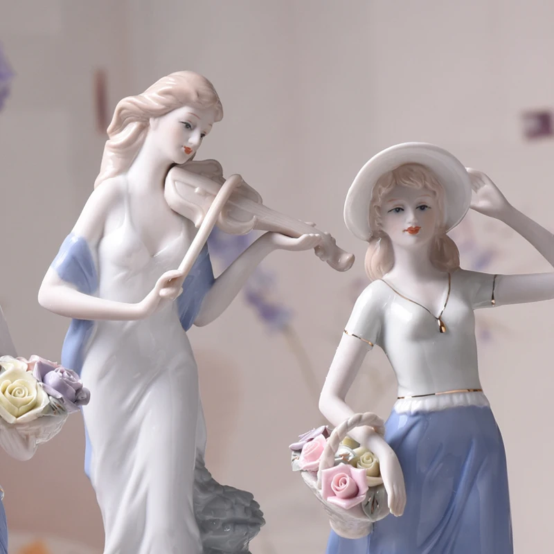 Europe Ceramic Beauty Figurines Home Furnishing Crafts Decoration