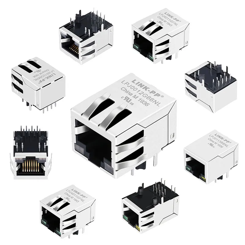 

Single Port Connecteur RJ 45 Female Connector Jack Lan Network RJ45 Socket Connector With Led Light