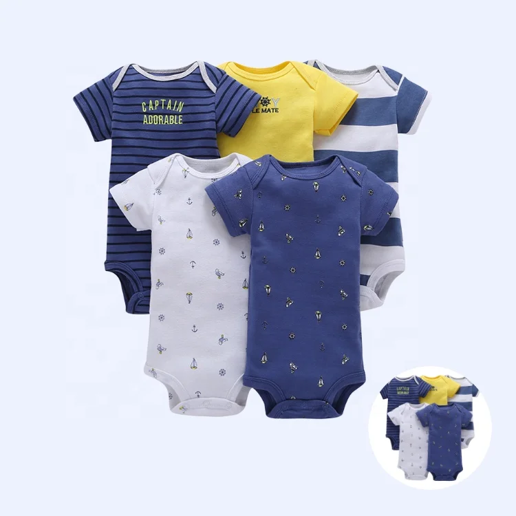 

RTS 100% cotton new born baby clothes rompers boy's clothing romper baby