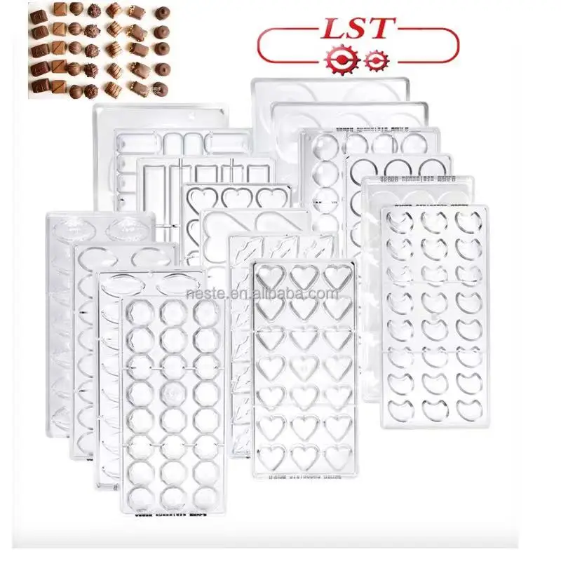 

2021 Hot Sale multi-shaped polycarbonate PC Chocolate Molds Chocolate Cake Ice Making Molds, Crystal type ,white and colorful customized