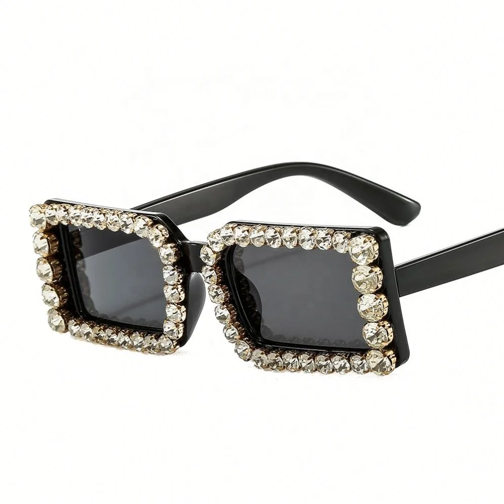 

Fashion Square Big Rhinestone Sunglasses Men Women Luxury Glasses, Colors
