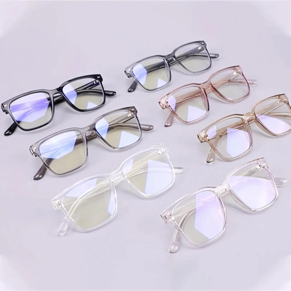 

Wholesale Clear TR90 Square Bluelight Eyewear Anti Blue Light Computer Eyeglasses Blue Light Blocking Glasses