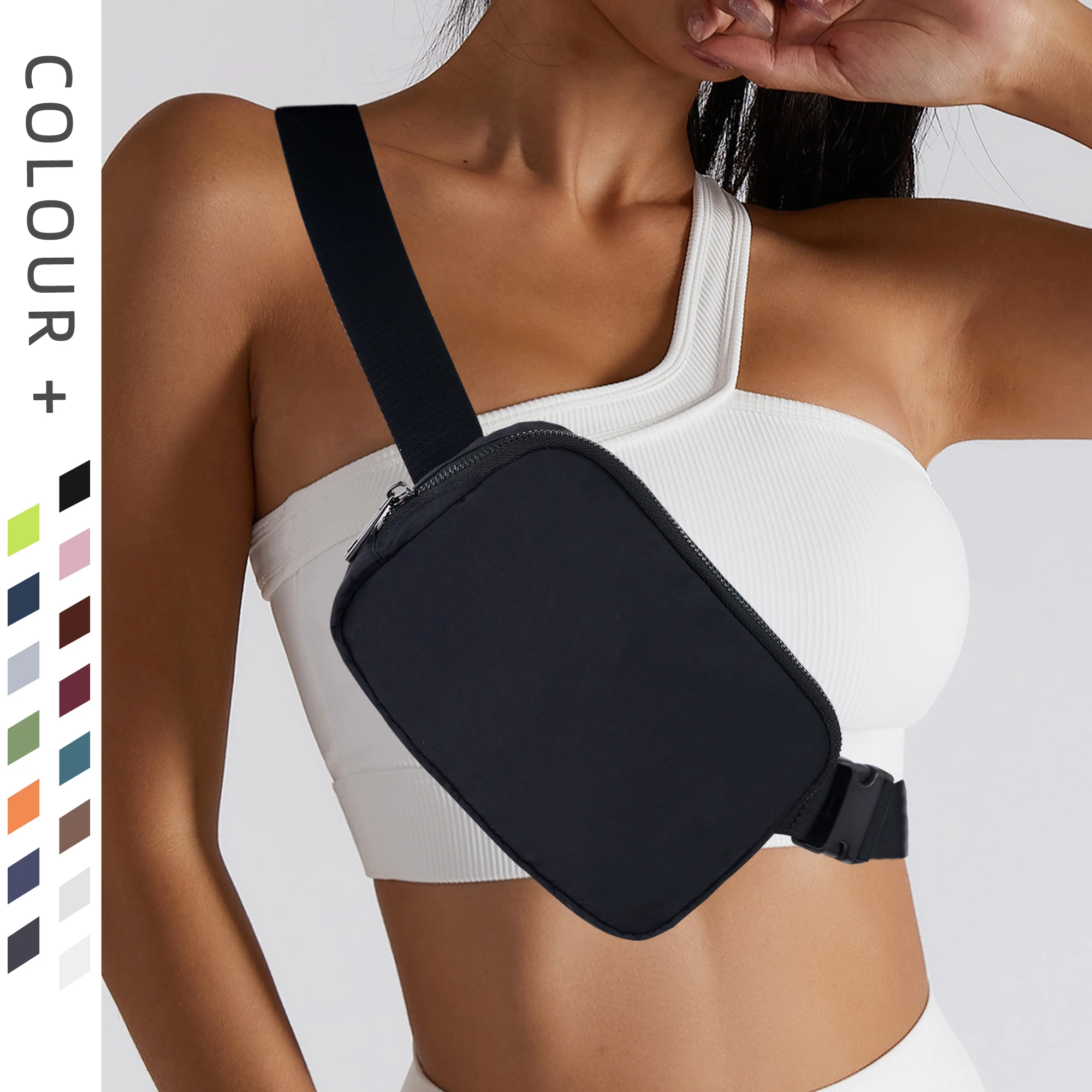 

Wholesale Unisex Mini Workout Shopping Travelling Bum Waist Belt Bag Pouch with Adjustable Strap