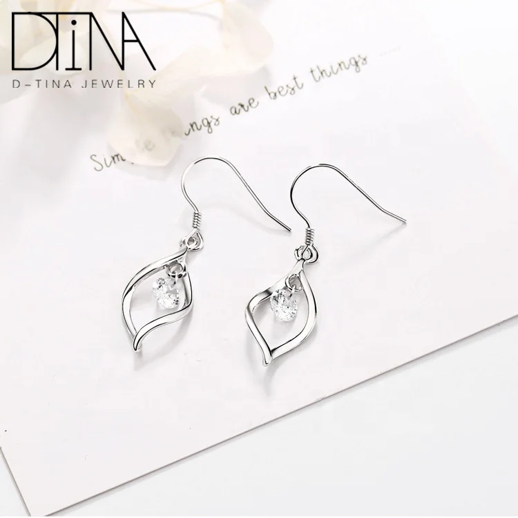 

DTINA 925 sterling silver earrings new tide long temperament earrings gemstone earrings