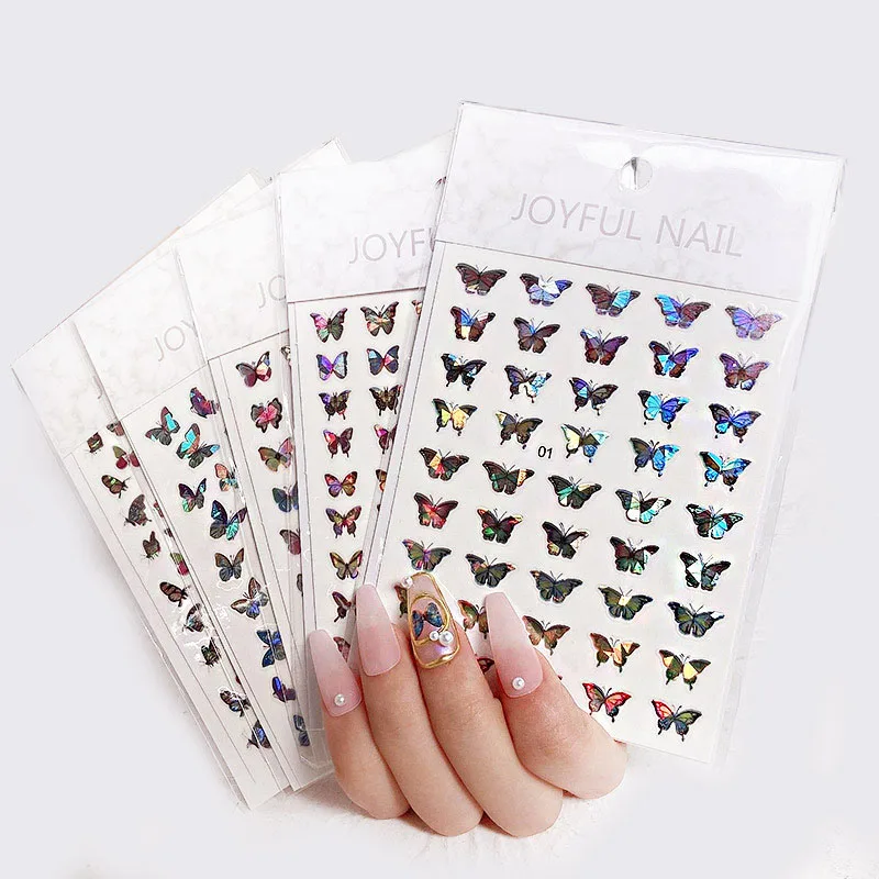 

Popular Sticker Nail Art Pattern Jewelry Butterfly Manicure Tips Nails, As pic