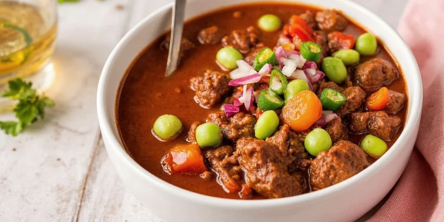 Chef adding spices to a sizzling pan during stew preparation