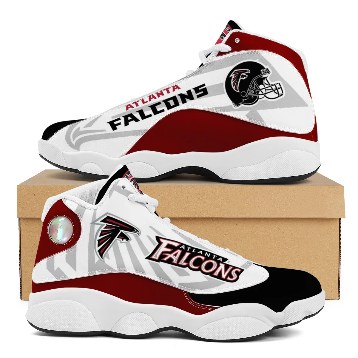 

Wholesale NFL Falcons Custom Name Print Logo Design Sport Fashion Sport Sneakers Unisex Breathable Football Team Casual Shoes