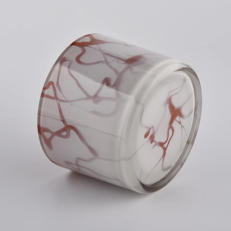hand painting glass candle jar