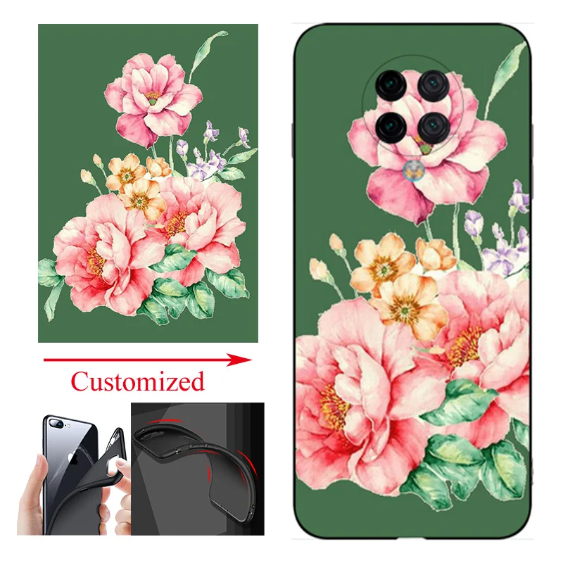 

Customized Patterns Lens Protection Shockproof Soft TPU Rubber Silicone Back Case Cover For Xiaomi Redmi K30 K20 Pro 9 8 7, Black side