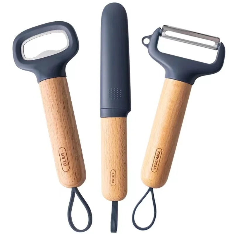 

Wholesale high quality Kitchen wooden handheld vegetable fruit potato apple peeler machine knife