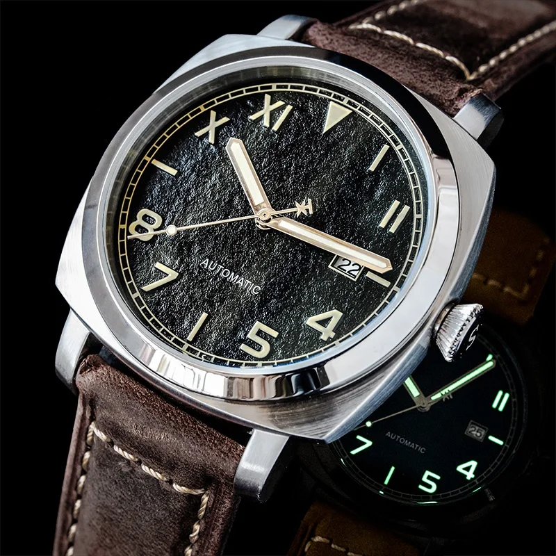 

Rts stock drop ship 1pcs japan nh35 automatic mechanical Italian military watch style luminous men's steel watch for sale