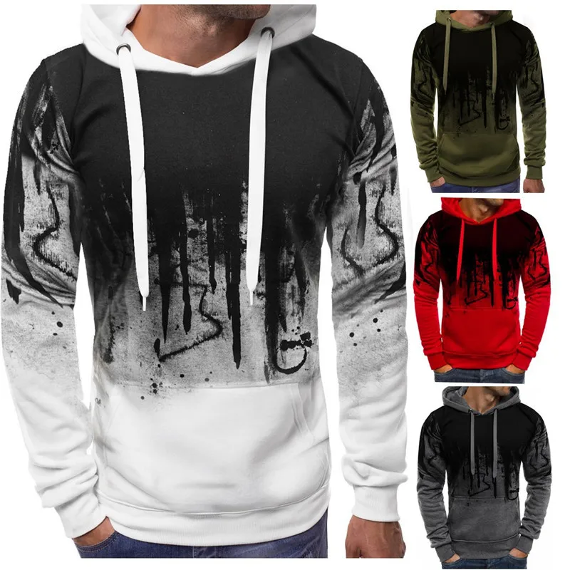 

Wholesale Fashion Street Printing Casual Long Sleeve Loose 4 Colors Men's Windproof Hoodies & Sweatshirts, Shown