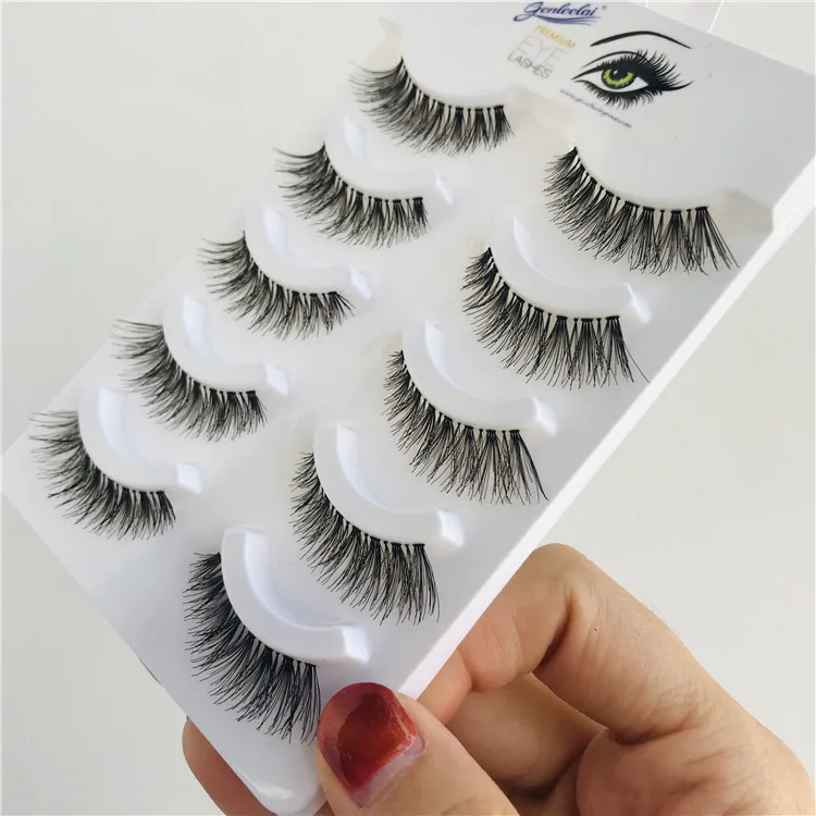 

Best seller Natural Style Clear Band Strip False Lashes Wispy Style Customized Package Design Logo Wholesale Low MOQ Samples