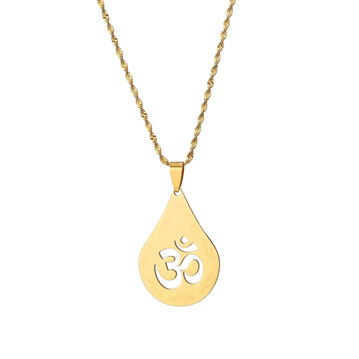 

African Symbol Yoga Pendant Necklace for Women Girl Indian Hindoo Hindu Buddhist OM Jewelry