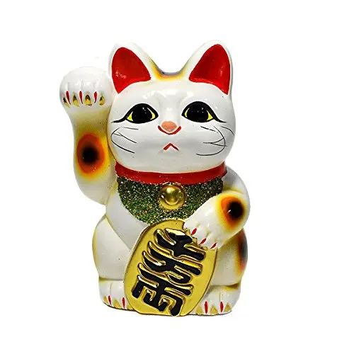 
Lucky Gold Beckoning Waving Cat of Golden Maneki Neko 