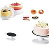 multi-functional conveniently portable solid plastic construction smooth rotating cake stand set