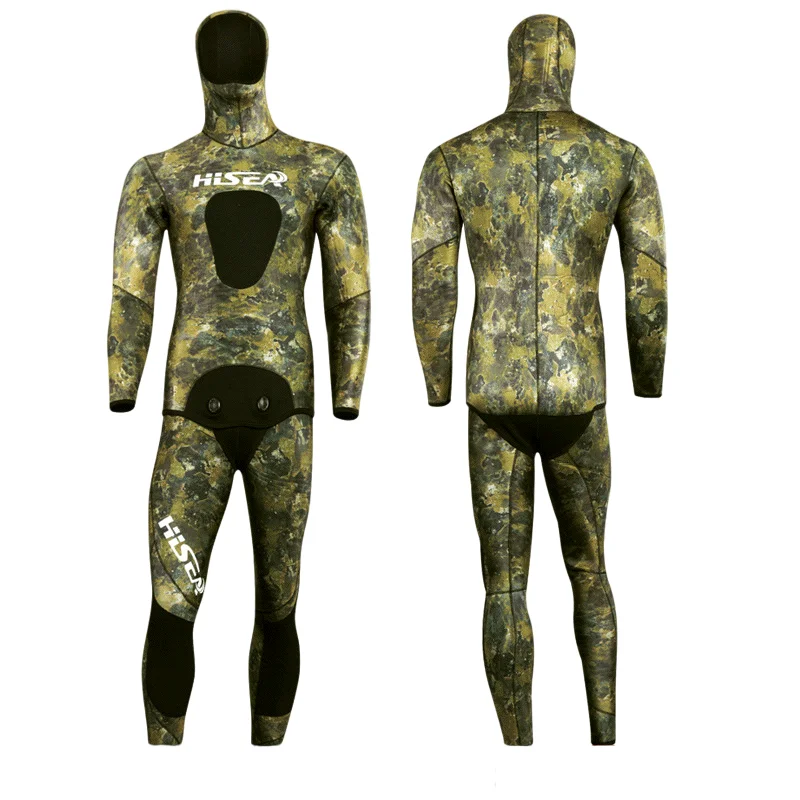 

2pcs Sets Canyon Diving Suit Camouflage Freediving Wet Suit Diving Spearfishing Neoprene Yamamoto Open Cell 7MM Wetsuit, Picture shows