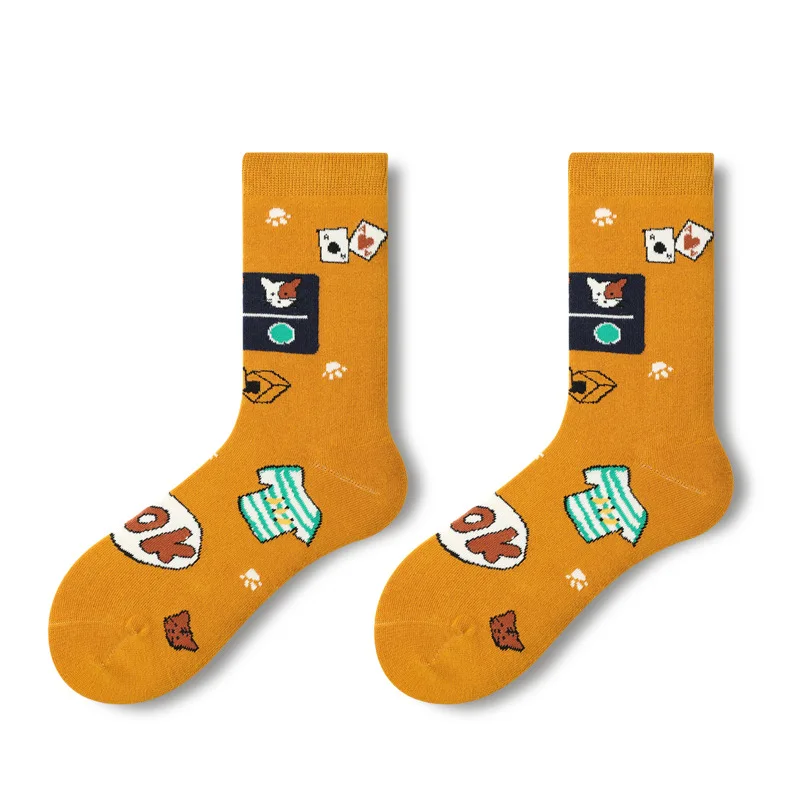 

Crew Sock Custom Gift Logo Cotton Plain Cozy Fashionable Cute Sock for Woman, Picture shown