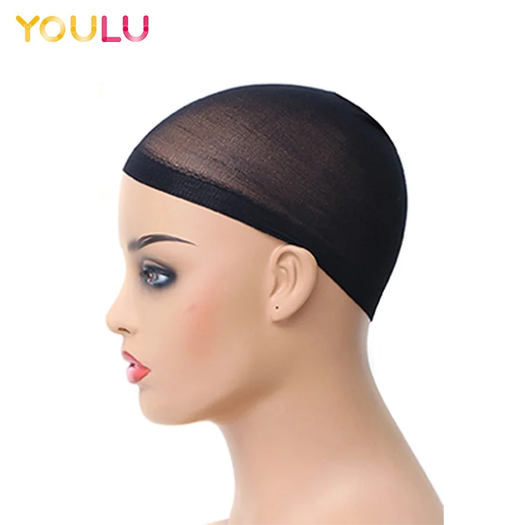 

2pcs/pack Black Brown Brown Polyester Stretchable Unisex Hair Net Deluxe Wig Cap for Wearing Wigs, 4 color for you choose